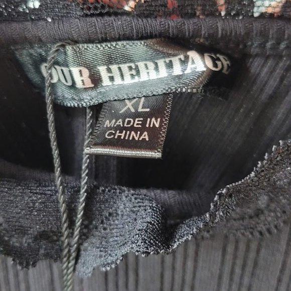 OUR HERITAGE rib knit tank top black SZ XL - Picture 7 of 8